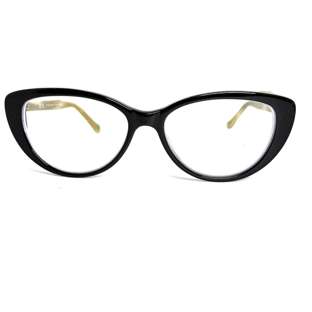 Muse 39-P9328 Black Cat Eye Eyeglasses Frames 52-15-135 Tan Arms